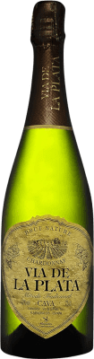 13,95 € Free Shipping | White sparkling Vía de la Plata Brut Nature D.O. Cava Estremadura Spain Chardonnay Bottle 75 cl