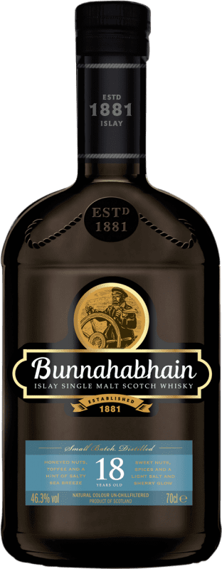 279,95 € Free Shipping | Single Malt Whisky Bunnahabhain Scotland United Kingdom 18 Years Bottle 70 cl