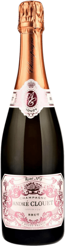 103,95 € 免费送货 | 桃红起泡酒 André Clouet Nº 3 Rosé — 桃红葡萄酒 A.O.C. Champagne 香槟酒 法国 Pinot Noir — 黑皮诺 大瓶 — Magnum 1,5 L