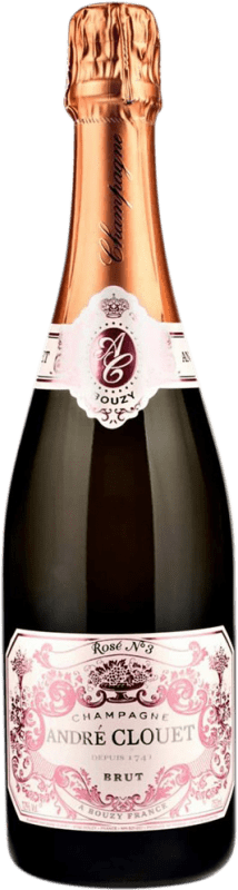 83,95 € 免费送货 | 玫瑰气泡酒 André Clouet Rosé Nº 3 A.O.C. Champagne 香槟酒 法国 Pinot Black 瓶子 Magnum 1,5 L