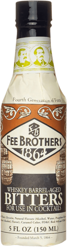 31,95 € Envio grátis | Schnapps Fee Brothers Bitters Barrel Aged — Envelhecido em Barrica Estados Unidos Garrafinha 15 cl Whisky