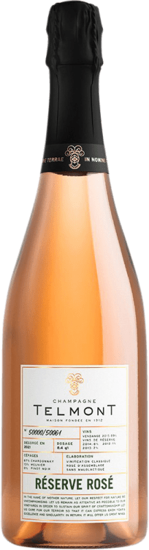 105,95 € Free Shipping | Rosé sparkling Telmont Rosé Reserve A.O.C. Champagne Champagne France Pinot Black, Chardonnay, Pinot Meunier Bottle 75 cl