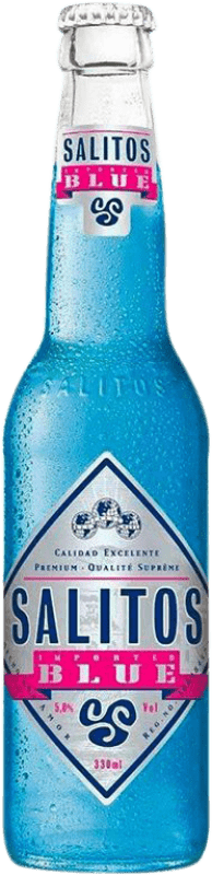 57,95 € Envío gratis | Caja de 24 unidades Cerveza Salitos Blue México Botellín Tercio 33 cl