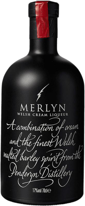 26,95 € Kostenloser Versand | Cremelikör Merlyn Whisky de Malta Wales Großbritannien Flasche 70 cl