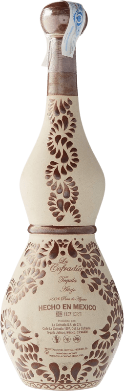 176,95 € Envío gratis | Tequila La Cofradía Torre de Picos Cerámica Añejo México Botella 70 cl