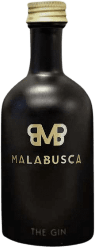 4,95 € Envio grátis | Genever Gin Malabusca Espanha Garrafinha Miniatura 5 cl