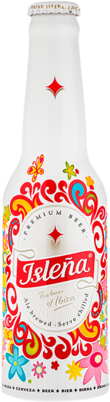 45,95 € Spedizione Gratuita | Scatola da 24 unità Birra Isleña Ale Spagna Bottiglietta Terzo 33 cl