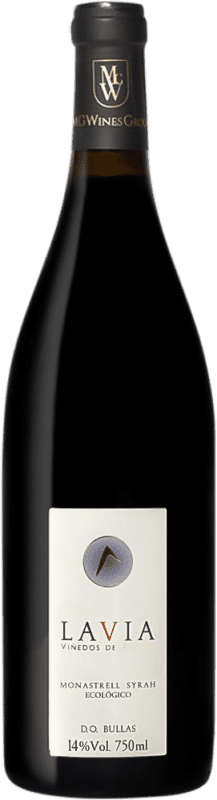 12,95 € Free Shipping | Red wine Lavia D.O. Bullas Region of Murcia Spain Syrah, Monastrell Organic Bottle 75 cl