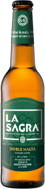 47,95 € Envio grátis | Caixa de 24 unidades Cerveja La Sagra Doble Malta — Duplo Malte Espanha Garrafinha Terço 33 cl