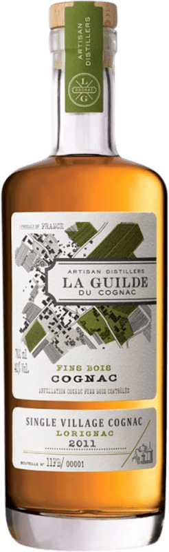88,95 € Envio grátis | Conhaque Cognac La Guilde Fins Bois A.O.C. Cognac França Garrafa 70 cl