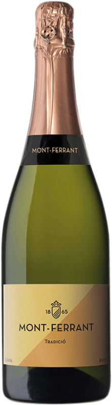 10,95 € Envio grátis | Espumante Branco Mont-Ferrant Brut — Bruto Tradicional D.O. Cava Catalunha Espanha Macabeo, Xarel·lo, Chardonnay, Parellada 75 cl