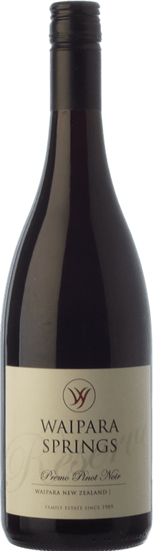 27,95 € 免费送货 | 红酒 Waipara Springs Premo I.G. Waipara 怀帕拉 新西兰 Pinot Black 瓶子 75 cl
