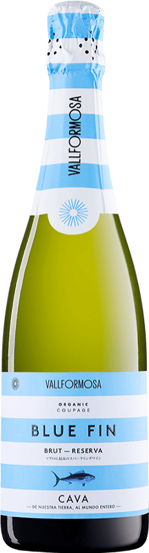 16,95 € Kostenloser Versand | Weißer Sekt Vallformosa Blue Fin Brut — Herb Reserve — Gereift D.O. Cava Katalonien Spanien Macabeo, Xarel·lo, Parellada 75 cl