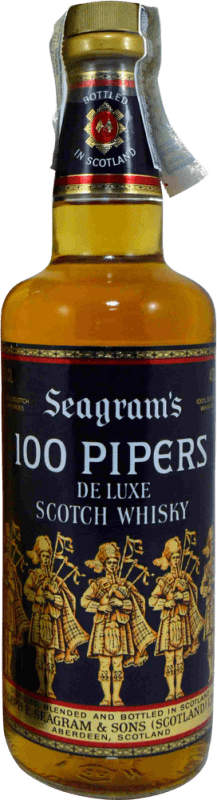23,95 € Envoi gratuit | Whisky Blend Seagram's 100 Pipers en Estuche con Vaso 1970's Royaume-Uni Bouteille 75 cl Objet de Collection Non Destinée à la Consommation