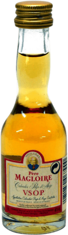 2,95 € Free Shipping | Calvados Père Magloire Debrise Dulac et Cie VSOP Very Superior Old Pale I.G.P. Calvados Pays d'Auge France Miniature Bottle 5 cl Collector's Item Not for Consumption