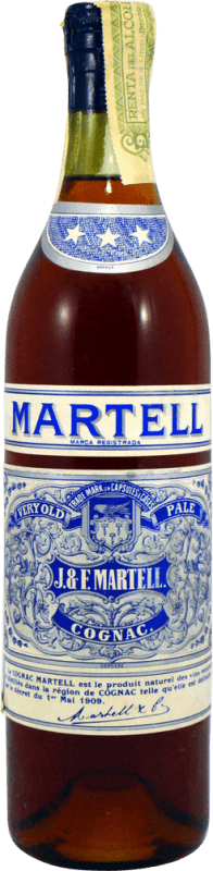 275,95 € Kostenloser Versand | Cognac Martell 3 Stars Botella Alta Sammlerexemplar aus den 1960er Jahren A.O.C. Cognac Frankreich Flasche 75 cl
