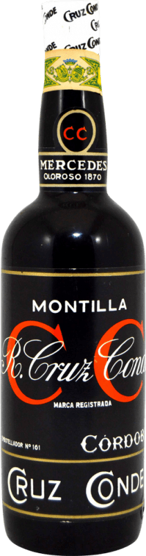 57,95 € Spedizione Gratuita | Vino Liquoroso Cruz Conde Mercedes 1970's Oloroso D.O. Montilla-Moriles Andalusia Spagna 75 cl Esemplare da Collezione Non Idoneo al Consumo