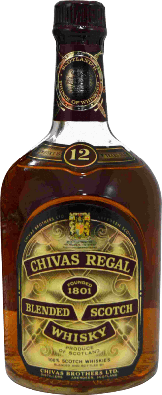 55,95 € Free Shipping | Whisky Blended Chivas Regal Banda de Celofán Collector's Specimen 1970's United Kingdom 12 Years Bottle 75 cl
