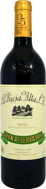 126,95 € Envoi gratuit | Vin Rouge Rioja Alta 904 Réserve D.O.Ca. Rioja La Rioja Espagne Bouteille 75 cl Objet de Collection Non Destinée à la Consommation