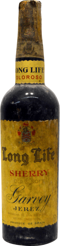 109,95 € Free Shipping | Fortified wine San Patricio Long Life Oloroso Garvey Collector's Specimen 1940's Spain Bottle 75 cl