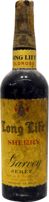 104,95 € 免费送货 | 强化酒 San Patricio Long Life Oloroso Garvey 珍藏版 1940 年代 西班牙 瓶子 75 cl