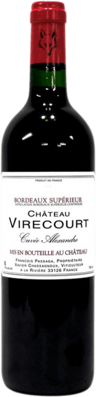 7,95 € Free Shipping | Red Wine Francois Passaga Château Virecourt Alexandre Cuvée A.O.C. Bordeaux Bordeaux France Merlot Bottle 75 cl