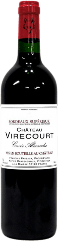 7,95 € Free Shipping | Red wine Francois Passaga Château Virecourt Cuvée Alexandre A.O.C. Bordeaux Bordeaux France Merlot Bottle 75 cl