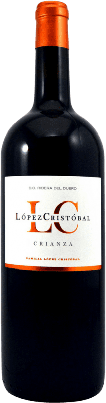 21,95 € Envoi gratuit | Vin rouge López Cristóbal Crianza D.O. Ribera del Duero Castille et Leon Espagne Tempranillo Bouteille Magnum 1,5 L