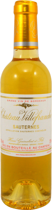 21,95 € 免费送货 | 白酒 Henri Guinalbert Château Villefranche A.O.C. Sauternes 法国 Sauvignon White, Sémillon, Muscatel Giallo 半瓶 37 cl
