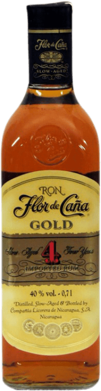 10,95 € Free Shipping | Rum Flor de Caña Gold Nicaragua 4 Years Bottle 70 cl