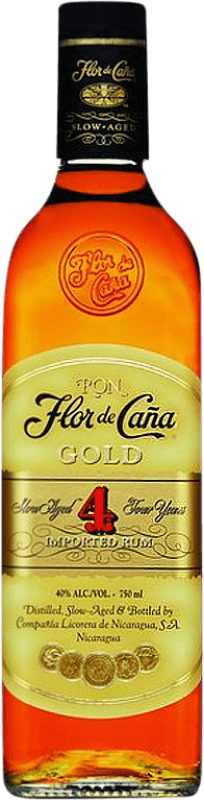 17,95 € Envío gratis | Ron Flor de Caña Gold Nicaragua 4 Años Botella 70 cl