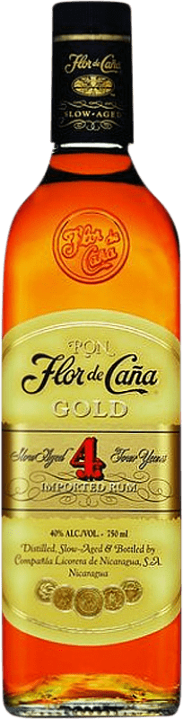 17,95 € Spedizione Gratuita | Rum Flor de Caña Gold Nicaragua 4 Anni Bottiglia 70 cl