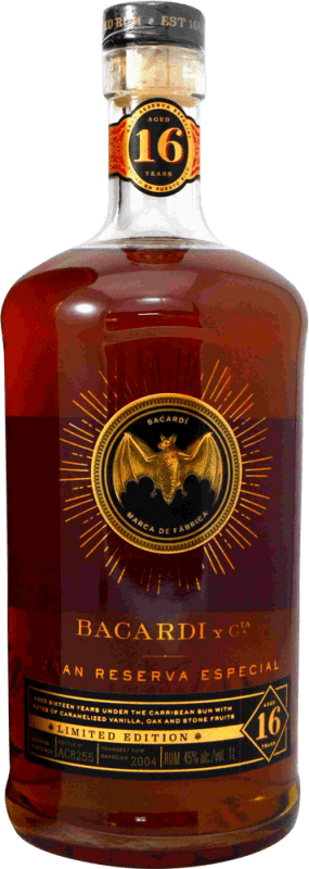 117,95 € Spedizione Gratuita | Rum Bacardí Gran Riserva Puerto Rico 16 Anni 1 L