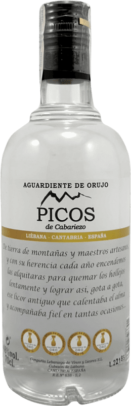 18,95 € Envío gratis | Orujo Aguardiente Lebaniega Picos de Cabariezo España Botella 70 cl