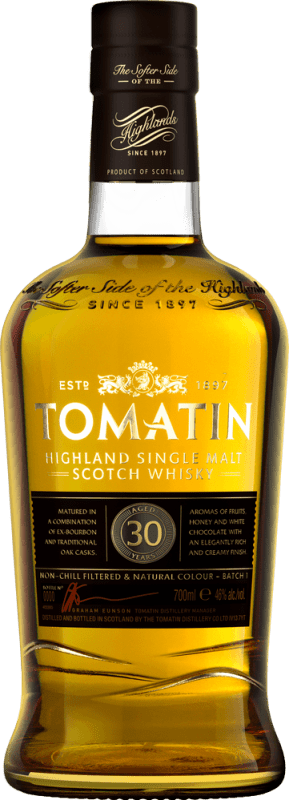 577,95 € Envío gratis | Whisky Single Malt Tomatin Reino Unido 30 Años Botella 70 cl