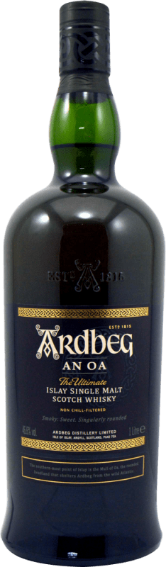 98,95 € Envío gratis | Whisky Single Malt Ardbeg AN OA Reino Unido Botella 1 L
