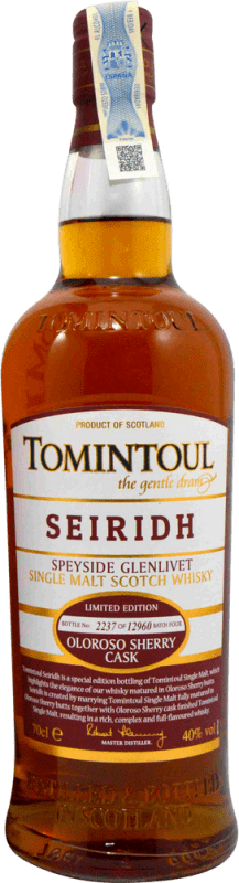 53,95 € Free Shipping | Single Malt Whisky Tomintoul Seiridh Oloroso Sherry Cask Finish United Kingdom Bottle 70 cl