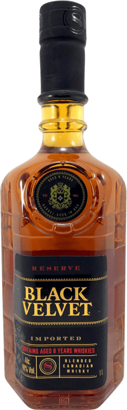 27,95 € Envío gratis | Whisky Blended Black Velvet Reserva Canadá 8 Años Botella 1 L
