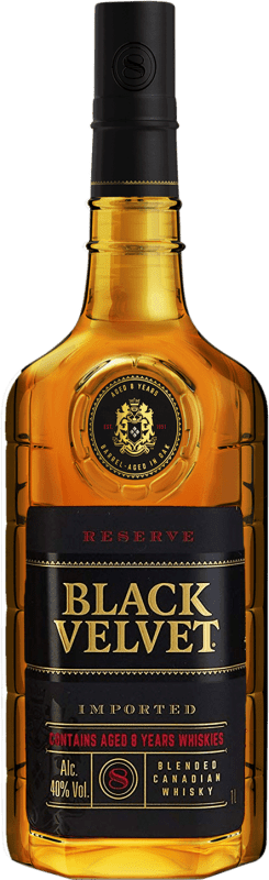 27,95 € Envio grátis | Whisky Blended Black Velvet Reserva Canadá 8 Anos Garrafa 1 L