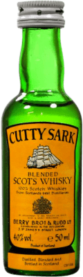 29,95 € 免费送货 | 盒装12个 威士忌混合 Cutty Sark 英国 微型瓶 5 cl