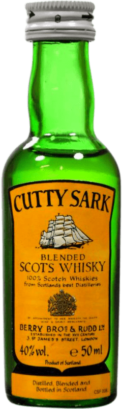 27,95 € Envoi gratuit | Boîte de 12 unités Whisky Blend Cutty Sark Royaume-Uni Mini-Bouteille 5 cl