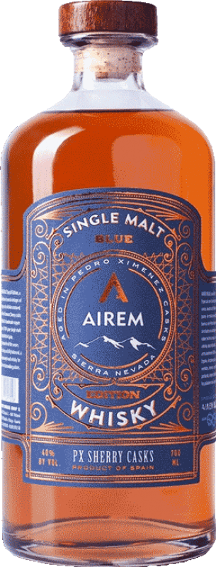 98,95 € Envío gratis | Whisky Single Malt Airem Blue — Edición Azul España 70 cl