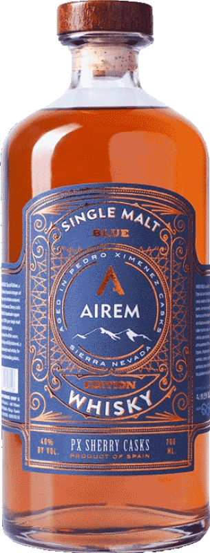 85,95 € Envío gratis | Whisky Single Malt Airem Blue España Botella 70 cl