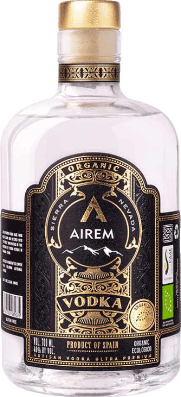 43,95 € 免费送货 | 伏特加 Airem Premium — 高端 西班牙 Organic — 有机 70 cl Gluten Free — 不含麸质, Kosher — 犹太洁食