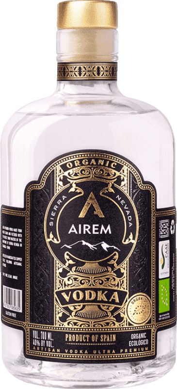 39,95 € Envío gratis | Vodka Airem Premium Organic Kosher sin Gluten Botella 70 cl