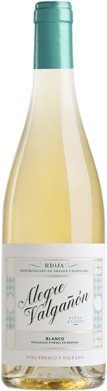 12,95 € Envío gratis | Vino blanco Alegre Valgañón Blanco Crianza D.O.Ca. Rioja La Rioja España Viura, Garnacha Blanca, Rojal, Calagraño Botella 75 cl