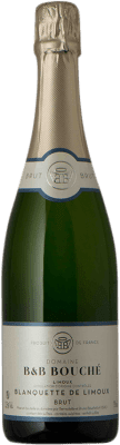 12,95 € Бесплатная доставка | Белое игристое вино B&B Bouché Brut — брют A.O.C. Blanquette de Limoux Occitania Франция Chardonnay — Шардоне, Chenin — Шенен, Mauzac — Мозак 75 cl