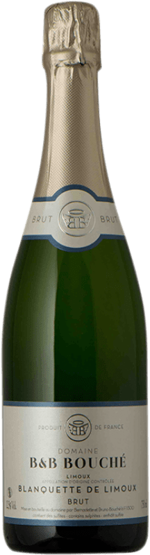 12,95 € 送料無料 | 白のスパークリングワイン B&B Bouché Brut — ブリュット A.O.C. Blanquette de Limoux Occitania フランス Chardonnay — シャルドネ, Chenin — シュナン, Mauzac — モーザック ボトル 75 cl