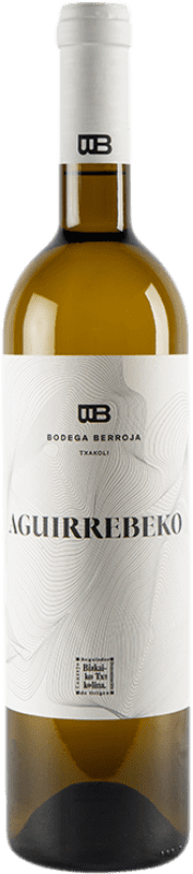 9,95 € Spedizione Gratuita | Vino bianco Berroja Txakoli Aguirrebeko D.O. Bizkaiko Txakolina Paese Basco Spagna Riesling, Hondarribi Zuri Bottiglia 75 cl