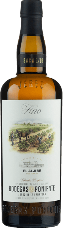 47,95 € Бесплатная доставка | Крепленое вино Poniente Fino Saca 1/18 D.O. Jerez-Xérès-Sherry Андалусия Испания Palomino Fino бутылка 75 cl